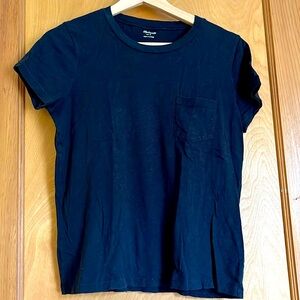 Madewell, small, black pocket T
